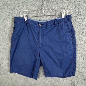 PETER MILLAR MENS BLUE FLAT FRONT SHORTS SIZE 35